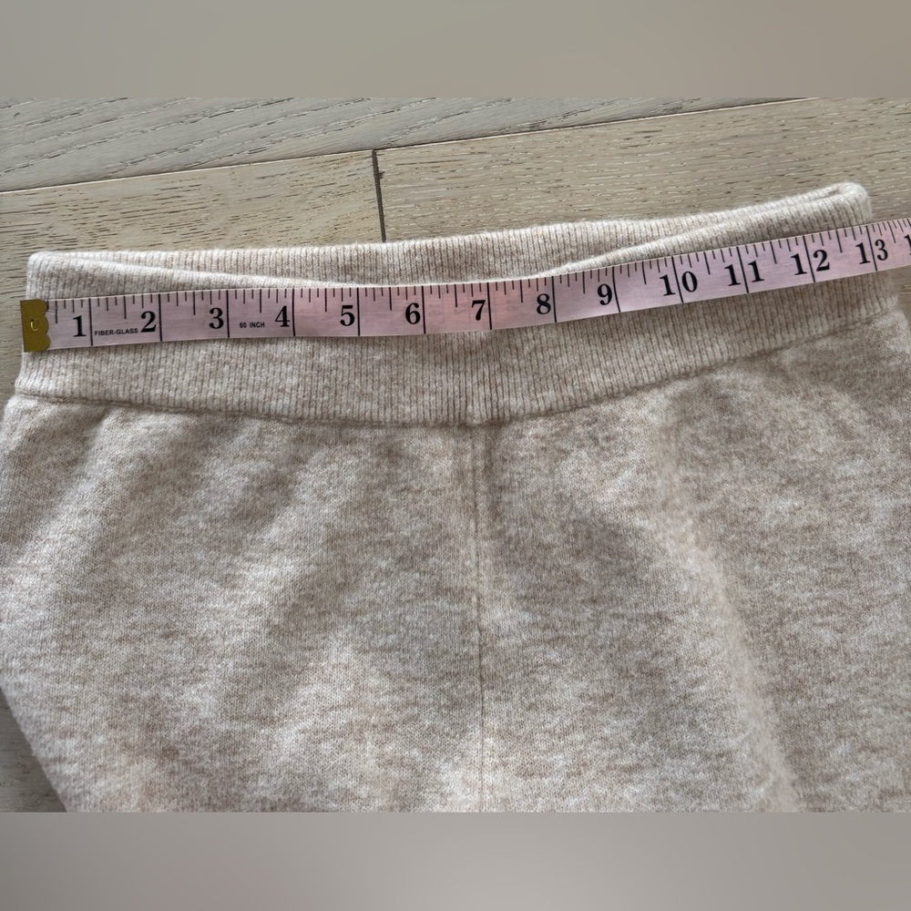 Jenni Kayne Marina Cashmere Blend Culotte Wide Leg Pants in Oatmeal Tan XS - Picture 9 of 11